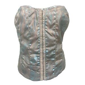 Metallic Blue Foil Shimmer Corset 1XL